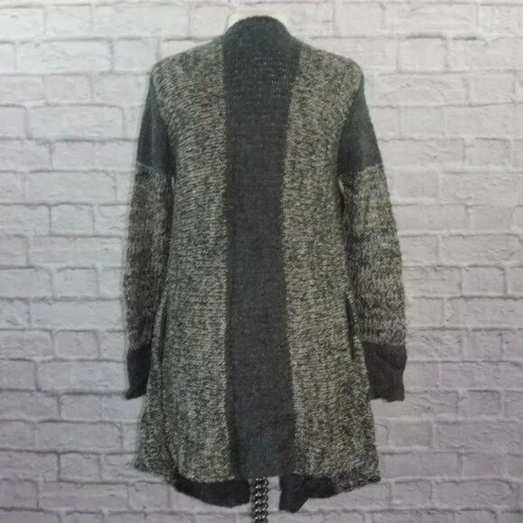 Splendid Wool Alpaca Mohair Blend Open Front Duster Cardigan Sweater Large New - Picture 2 of 11